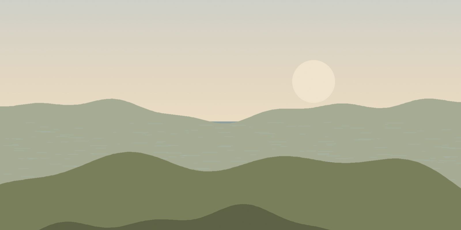 Evening light over the hills and sea of South Lombok